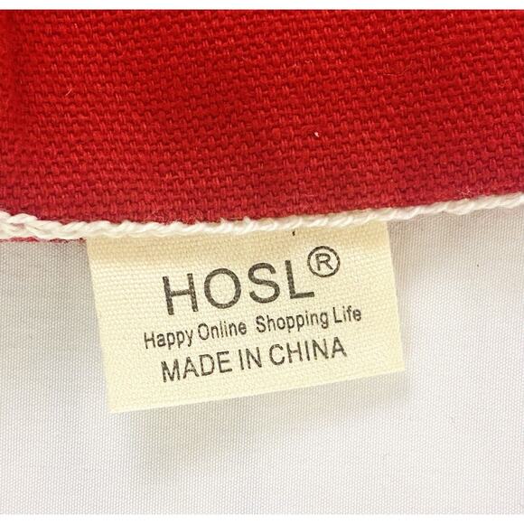 Set of 2 HOSL Red White Christmas Pillow Covers 18X18 Embroidered Zippered EUC - Picture 5 of 6